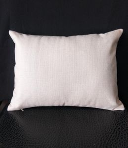 1 st 12x18in Blank poly Linen Lumber Pillow Cover för sublimering Utskrift Vanlig ljusgrå Faux Linen Lumber Cushion Cover For Heat P5495979