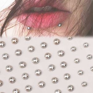 Tatueringsöverföring 180 PC Non Piercing Lip Nails Sticker Selfadhesive Watertproof Reanvändbar Fake Lip Nail Eyebrow Nose Ring Body Belly Button Jewelry 240426