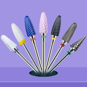 Bits 2PCS Tungsten Carbide Nail Drill Bits Gel Polish Remover 3/32 Inch Nail Art Files Cuticle Milling Cutter For Manicure Pedicure