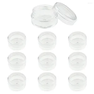 Garrafas de armazenamento 10pcs 5ml Recipiente cosmético Viagem em casa pequena amostra clara de amostra de jarra de jarra com tampa para maquiagem de creme de loção