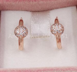 Pave Bead Hoop Ohrringe Authentic 925 Sterling Silver Studsfits European P Style Studs Juwely Andy Jewel 288294cz4070459