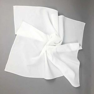 Bandanas Durag 2020 Ny kvinnors silkescarf Square Neck Shawl Womens White Solid Bandana Headband Kerchief för DIY Målning 240426