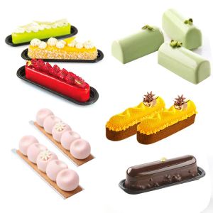 Moulds SILIKOLOVE Striped Mousse Cake Mold Silicone Pastry Mold for Sweets Cake Forms Tray DIY Homemade French Dessert Tools