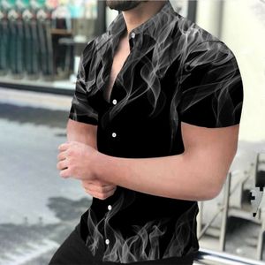 Męska koszulka designerska letnia krótkie rękawowe guziki na guziki wydrukowane top plażowy w stylu oddychającą t-shirt odzież plus rozmiar 3xl bluzka Top Business Hawajan Shirts