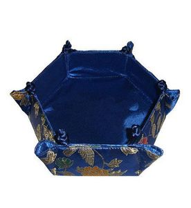 Unikalne sześciokąta Heksagon duże pudełka na cukierki impreza Favours Składany w stylu chiński dekoracyjny jedwabny Brocad Scheme Cose 3pcs9107602