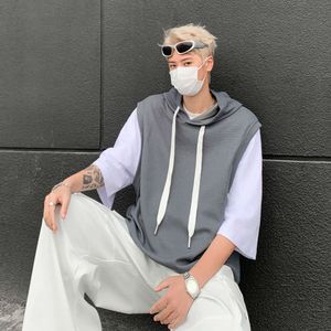 Summer Ins nischdesign, mäns lösa ärmlös hoodie, ungdoms avslappnad ny trend topp