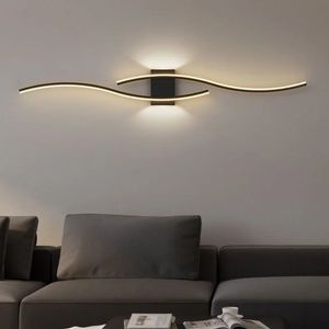 Moderno muro minimalista a led leggero nero decorazione di interni lampada lampada soggiorno verso il basso per il letto 240418