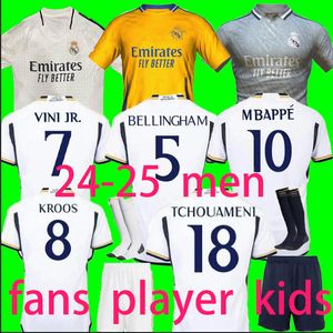 Nuovo 2024 2025 Real Madrids Bellingham Vini Jr Maglie da calcio Kit per bambini 24 25 MENS Kids Calcio maglia da calcio Camiseta Futbol Maillot Foot
