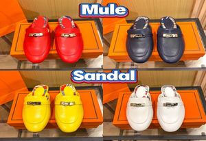 デザイナーOZ Mule Sandalsファッションスリッパビーチ女性靴付き白い黒いターコイズレッドイエローネイビーブルーマロンハバンNATUR4183927