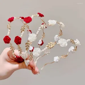 Haarzubehör luxuriöser eleganter Rose Vine Stirnband für Frauen süße Braut Blumenkopf Hoop Clip Hochzeit