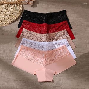 Mutandine da donna Sexy Boxer in pizzo Seamless per la biancheria intima Elasticità solida Elasticità Donne Ladies Lingerie morbida