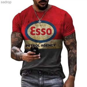 Thirts للرجال 2022 Mens T-Shirt 3D طباعة زيت قصير الأكمام أعلى قميص دراجة نارية رجعية قميص كبير الحجم