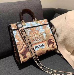 Factory Outlet new women's hand large Single Shoulder Messenger Bag graffiti color painting printing bags V63Z a2