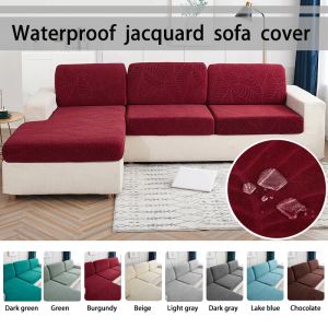 Hängsling 1pcwaterproof Jacquard soffa täckning, hög elasticitet, hela säsongen universell soffa kudde täckning, anti slip, soffa dammskydd