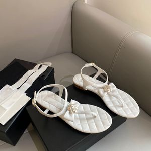 High Shoes Designer Sandaler Flat Gold Pink Black White Luxury Women Sliders Board 2024 Bow Leather Flat Over Flip-Toe Sandals for Women 30-40 Flip Flops Ankel-wrap Girl