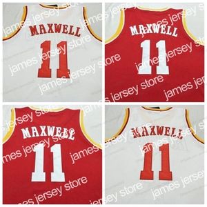 Basketball Jerseys Custom #11 Vernon Maxwell Basketball Jersey Men's Stitched White Red Any Size 2XS-5XL Name And Number Top 202G