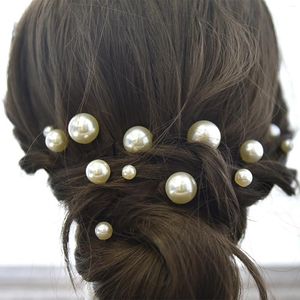 Clip per capelli 18pcs Bridal Pearl Hairpin a forma di U clip semplice Girls Tiaras Chieno Accessori per matrimoni Accessori per matrimoni Marrige Bijoux