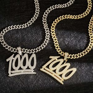 Moissanite Necklace Tennis Chain Hip Hop Necklace Fashion Jewelry Digital Pendant For Men Personalized Trendy Necklace Jewelry 1000 Cuban Chains