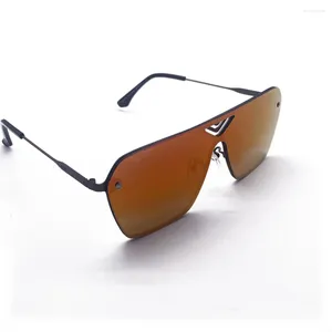 Occhiali da sole cornici per occhiali rosso arancione Y2K Accessori per uomini Lenti Summer O occhiali da donna Frameless Uv400