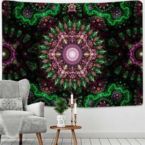 Taquestres radiantes mandala tapeçaria parede pendurada psicodélica colorida hippie tapiz mistério arte boho decoração de casa