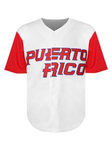 Пуэрто -рико 1 бейсбольная майка быстрое доставка белый