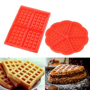 Moulds Kitchen Bakeware Rectangle Shape Silicone Waffle Mold Heart Shape Cake Mould Nonstick for Oven Hightemperature Baking