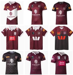 QLD جديد 2023 2024 كوينزلاند مارونونز قميص Rugby State of Origin Training Training Rugby Shirt اسم ورقم مخصص