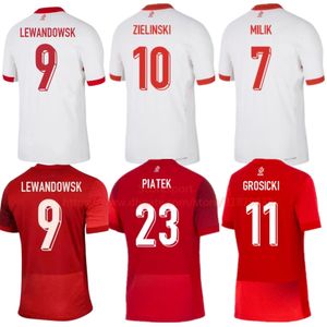 Polonya Futbol Formaları 2024 25 Szymanski Lewandowski Evde Polska Milli Takım Futbol Gömlek Trikot Milen Piszczek Piatek Grosicki Zielinski Çocuk Kiti Top