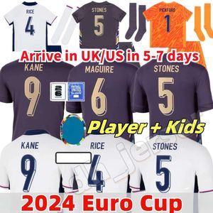 2024イングランドサッカージャージナショナルチーム2024 2025トーンフットボールシャツホワイトブライトケインスターリングラッシュフォードサンチョグレリッシュメンキッズキットライスフットボールジャージー