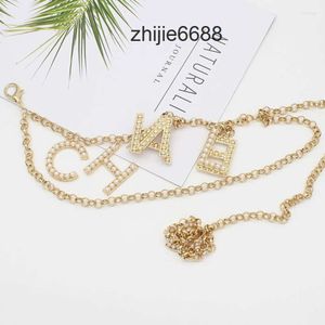 Belts Fashion Alloy Waist Chain Belt Pearl Rhinestone Inlay Metal For Women Student Dress Designer Waistband Jeans