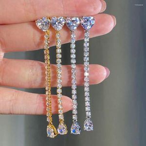 Brincos de garanhão Rakol Long Tassel Zircon for Women Fashion Cubic Zirconia Jewelry Gifts