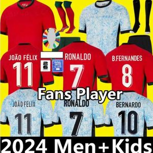 24 25 koszulki piłkarskie Ronaldo Portugalskie koszulki 2024 2025 Joao Felix Ruben Neves Diogo Portugieser Portugal Football Shirt Team Zestawy dla dzieci