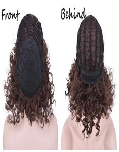 Ombre Color Synthetic Wig Kinky Curly Micro Braid -парик афроамериканский плетенный парики бразильские парики волос 18 -дюймовые короткие кудрявые синтеты3502059