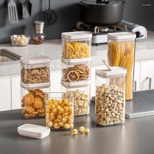 Storage Bottles Multigrain Plastic Lock Lid Keep Fresh Food Canister Organizer Containers Tank Sealed Box