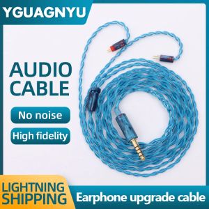 Tillbehör Yguagnyu 4Core 7NOCC Hybrid Graphene Litz Structure Earphone Upgrade Cable IE900 2PIN MMCX QDC för Rinko Yume 2 S12 Pro MK4