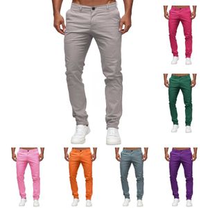 Men's Pants Autumn Mens Fashion Pants Cotton Leisure Elastic Mens Pants High Quality Pants Solid Color Outdoor Hiking TravelL2404