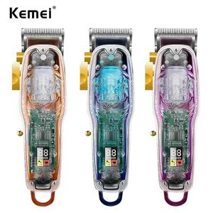 Hair Trimmer Kemei Barber Professional Electric Trimming Kit Cordless Home Q240427