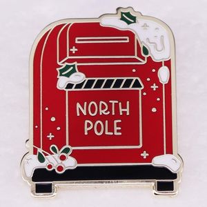 North pole Mail Enamel Pins Cold Winter Christmas Atmosphere Emblem Accessories Cute Anime Movies Games Hard Enamel Pins Collect Metal Cartoon Brooch