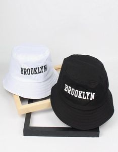 Cloches Men kobiety Brooklyn Bucket Hat Bawełniał Hip Hop Fisherman Panama Sun Summer Outdoor Street Casual Visor Cap6698298