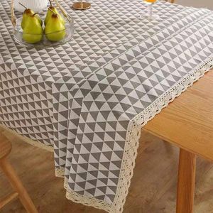 Table Cloth 20005 Small Fresh Cotton And Linen Tablecloth Daisy Rural Student Dormitories White Dustproof Non Slip Decorative C