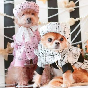 Dog Apparel Ins Lady Lady Plaid Chap