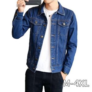 Men's Jackets Spring Autumn Mens Denim Jacket Trendy Fashion Bomber Thin Ripped Male Cowboy Jeans 4XL201Q