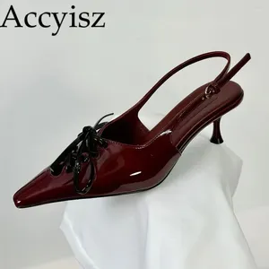 Casual Shoes Spring Autumn Lacquer Leather Pointed Bow Shallow Mouth Sandals Solid Color Back Mixed High Heels Versatile British Single