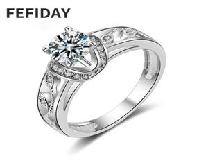 Wedding Rings FEFIDAY Marriage Finger Fashion Couple Jewelry For Women Woman Crystal Women039s Engagement Ring Female3972880