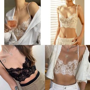 Kärlek till citroner Bra Spring/Summer Retro Lace Tanks Top Eyelashes Bras Black Apricot Inside Underwear S