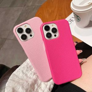 Cell Phone Cases Leather texture shock resistant leather hard shell suitable for iPhone 15 14 Pro Max 13 12 11 X XSMax XR 7 8 Plus SE Mini Lichee pattern cover J240426