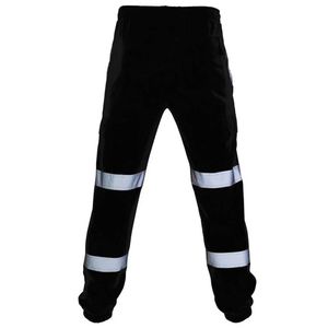 Calça masculina calça masculina de macacões reflexivos de treinamento de bolso de bolso esportivo de calças de trabalho de alta visibilidade do trabalho de alta visibilidade do trabalho casual Pantsl2404