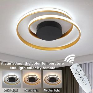 Chandeliers Design Dimming LED Chandelier Light Remote Ceiling Lamp Gold White Black Body Fixtures For Bedroom