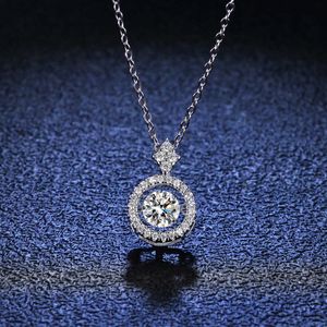 Sterling Sier 925 Pendant 1 Moissant Diamond Necklace Womens Flexible Luxury Round Bag Jumping Heart Sier Pendant Clavicle