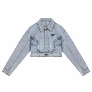 Kvinnajackor denim Coat Womens Budge Letters Autumn Spring Female Designer Jackets Windbreaker Jeans